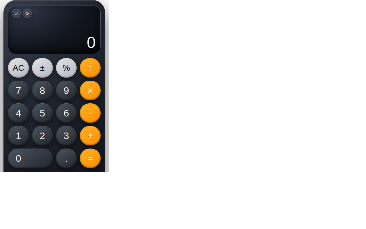 Calculator extension popup