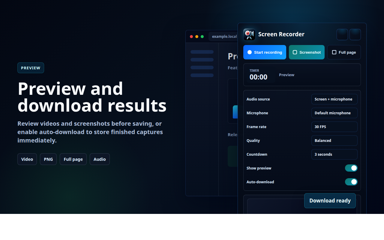 Screen Recorder preview and download
